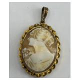 CAMEO PENDANT, GOLD PLATED