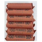 (6) ROLLS OF ASSTD WHEAT PENNIES (300 COINS)