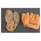 (2) VINTAGE BASEBALL  MITTS, NOKONA, HUTCH BUILT