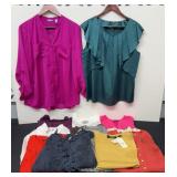 (13) WOMENS TOPS/ BLOUSES, XL & L