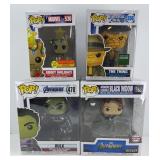 (4) FUNKO POP MARVEL FIGURINES