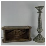 NATIVE AMERICAN BRICK MOLD & MEXICAN CANDLE HOLDER