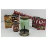 JADEITE GREEN HONEY JAR & TOBACCO TINS