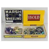 (2) CIGAR BOXES OF COSTUME JEWELRY