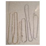 (6) SILVER TONE & GOLD TONE NECKLACES
