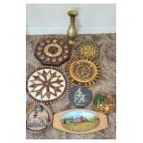 ENAMELED TRAYS & WORLD COAT OF ARMS (ALT LOC)