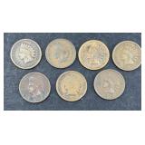 (7) INDIAN HEAD PENNIES W/ DATES