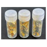 (3) GOLD SHAVING VIALS