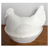 LARGE HEN ON NEST GLASS (ALT LOC)