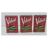 (3) VELVET TOBACCO TINS