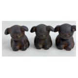 (3) CAST IRON GRISWOLD PUPS, MARKED