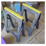 (2) SAW HORSES W/ METAL RACK (ALT LOC)