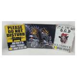 (3) METAL SIGNS