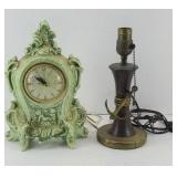 VINTAGE ANCHOR LAMP & CHINA CLOCK