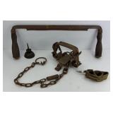 DRAW KNIFE, TRAP, OIL CAN