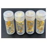 (4) VIALS OF GOLD SHAVINGS