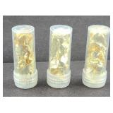(3) GOLD SHAVING VIALS
