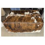 LARGE COWHIDE OTTOMAN
