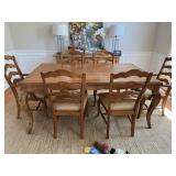 ETHAN ALLEN DINING TABLE W/ (6) CHAIRS