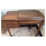 NEW HOME SEWING MACHINE W/ CABINET & MORE