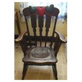 ANTIQUE LEATHER SEAT ROCKER