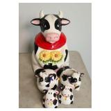 COW COOKIE JAR W/ TABLE SET