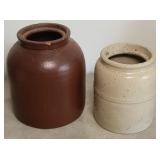 (2) CROCK JARS