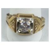 MENS 10K GOLD W/ STONE RING