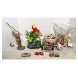 BLOCKS, PLASTIC TOYS, & PARROT