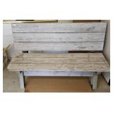 WOOD PANEL BENCH W/ PLASTIC BASE