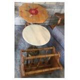 (2) SMALL TABLES & MAGAZINE HOLDER