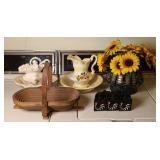 WOOD BASKET, DECOR, & PLANTER