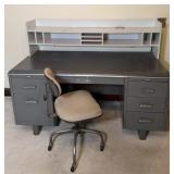 METAL DESK W/ CHAIR
