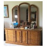 STANLEY DRESSER & WINGED MIRROR