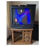 PANASONIC 27 INCH TV W/ STAND & CONVERTER BOX
