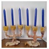 MARBLE CANDLE HOLDERS