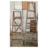 (2) WOOD LADDERS