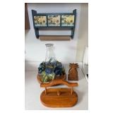 WALL PAPER TOWEL HOLDER, OIL LAMP CENTERPIECE