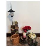 FISH LANTERN STAND & FLORAL DECOR
