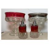 (2) INDIANA GLASS THUMBPRINT COMPOTES &