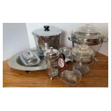 COOKIE JAR, COFFEE PRESS, SERVING DISHES