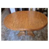 DOUBLE PEDESTAL TABLE W/ 2 LEAVES