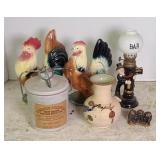 ROOSTERS, CHEESE CROCK & MORE