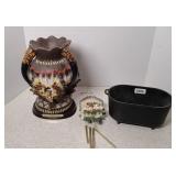 CAST IRON SAMPLE WASH TUB & NATIVE AMERICAN VASE