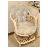 WICKER CHAIR ON ROLLERS