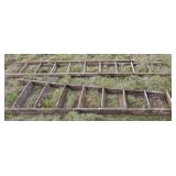 16 FOOT WOOD EXTENSION LADDER & A FRAME LADDER