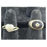 (2) 10KT MARKED GOLD RINGS