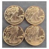 (4) COPPER COINS, 1 OUNCE
