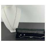 STERLING SILVER NECKLACE & EARRINGS