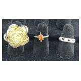 STERLING SILVER RING W/ CITRINE